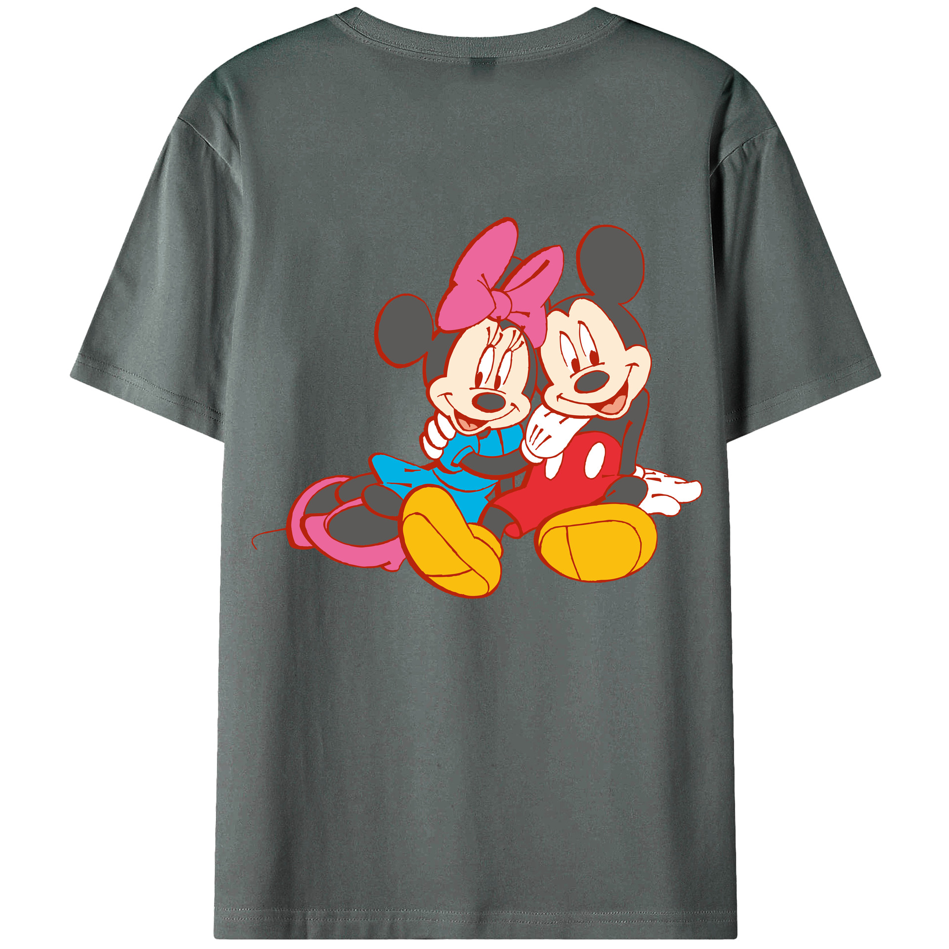 （画像用） ミッキーマウス Mickey Mouse 綿100％半袖Tシャツ（背面プリント）